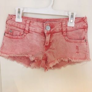 Y2K Pink acid wash shorts